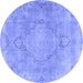 Round Persian Blue Traditional Rug, tr3858blu