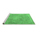 Sideview of Machine Washable Persian Emerald Green Traditional Area Rugs, wshtr3858emgrn