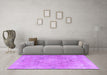 Machine Washable Persian Purple Traditional Area Rugs in a Living Room, wshtr3858pur