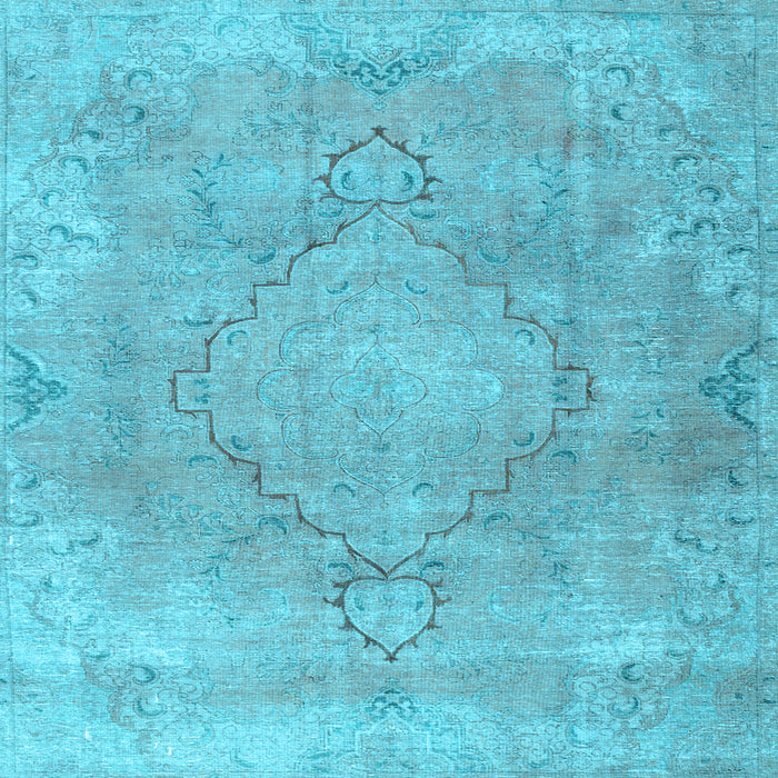 Square Machine Washable Persian Light Blue Traditional Rug, wshtr3858lblu