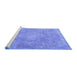 Sideview of Machine Washable Persian Blue Traditional Rug, wshtr3858blu