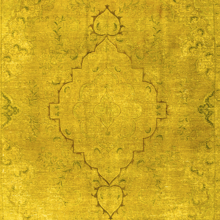 Machine Washable Persian Yellow Traditional Rug, wshtr3858yw