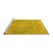 Sideview of Machine Washable Persian Yellow Traditional Rug, wshtr3858yw