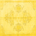 Square Machine Washable Persian Yellow Traditional Rug, wshtr3859yw