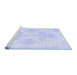 Sideview of Machine Washable Persian Blue Traditional Rug, wshtr3859blu