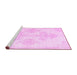Sideview of Machine Washable Persian Pink Traditional Rug, wshtr3859pnk