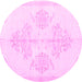 Round Persian Pink Traditional Rug, tr3859pnk