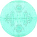 Round Persian Turquoise Traditional Rug, tr3859turq