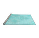 Sideview of Machine Washable Persian Light Blue Traditional Rug, wshtr3859lblu