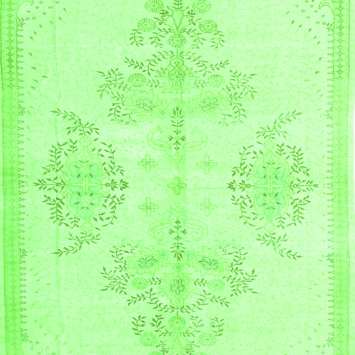 Serging Thickness of Machine Washable Persian Green Traditional Area Rugs, wshtr3859grn