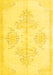 Machine Washable Persian Yellow Traditional Rug, wshtr3859yw