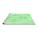 Sideview of Machine Washable Persian Emerald Green Traditional Area Rugs, wshtr3859emgrn