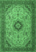 Machine Washable Medallion Emerald Green Traditional Area Rugs, wshtr385emgrn