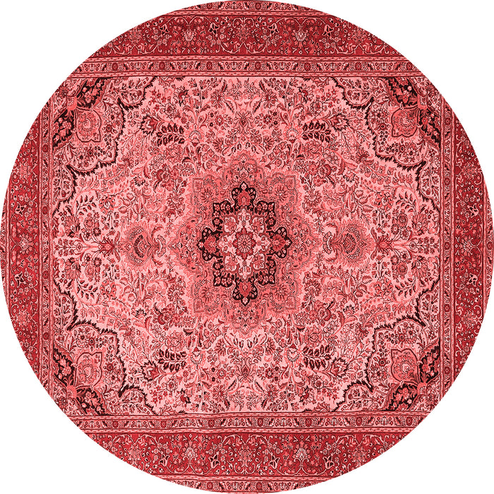 Machine Washable Medallion Red Traditional Rug, wshtr385red