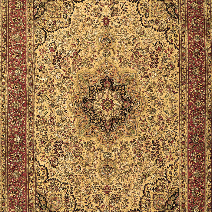 Machine Washable Medallion Brown Traditional Rug, wshtr385brn