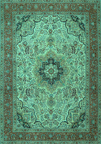 Medallion Turquoise Traditional Rug, tr385turq