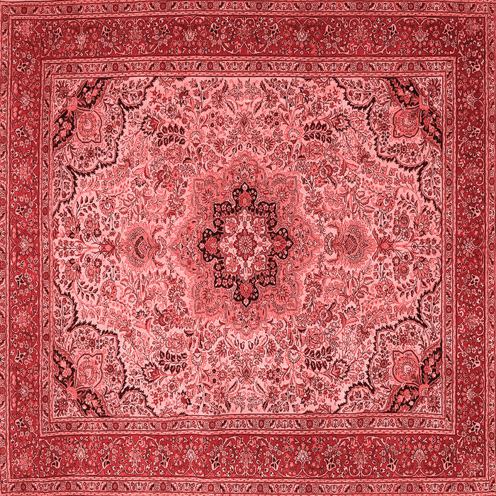 Machine Washable Medallion Red Traditional Rug, wshtr385red