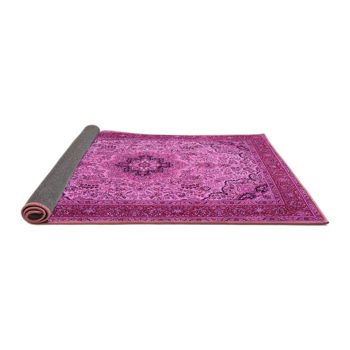 Sideview of Medallion Pink Traditional Rug, tr385pnk