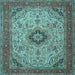 Square Medallion Light Blue Traditional Rug, tr385lblu