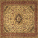 Square Medallion Brown Traditional Rug, tr385brn