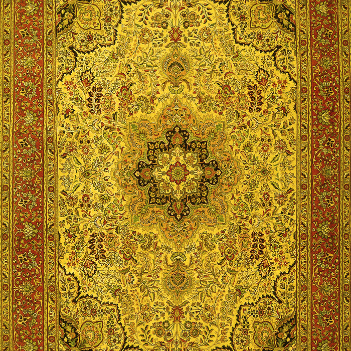 Medallion Yellow Traditional Rug, tr385yw