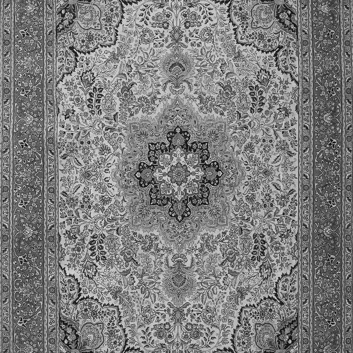 Serging Thickness of Machine Washable Medallion Gray Traditional Rug, wshtr385gry