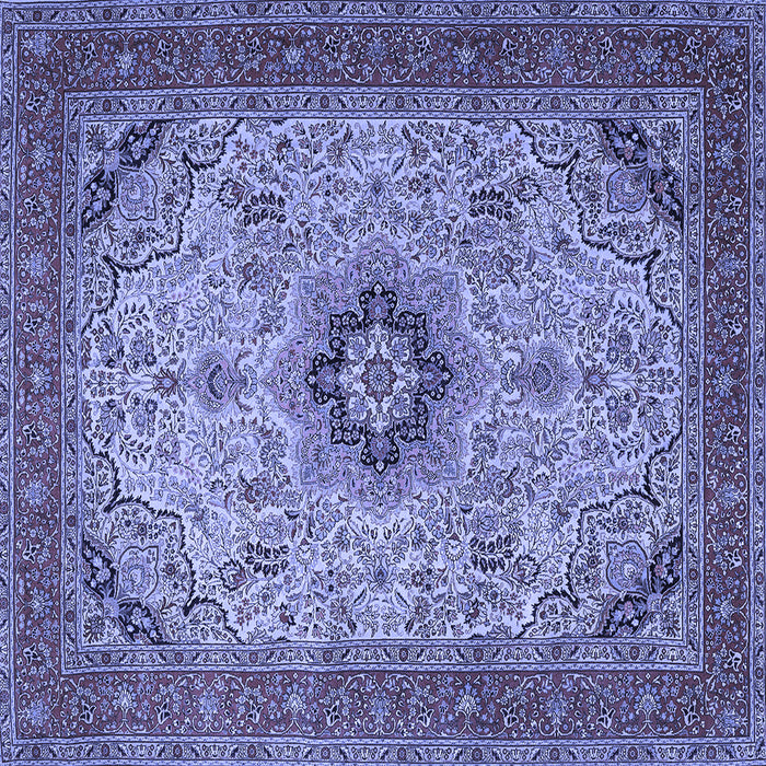 Square Medallion Blue Traditional Rug, tr385blu