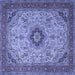 Square Medallion Blue Traditional Rug, tr385blu