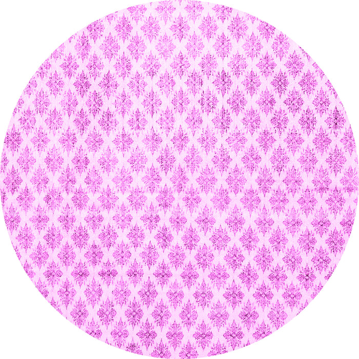 Round Trellis Pink Modern Rug, wshtr3860pnk