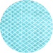 Round Trellis Light Blue Modern Rug, wshtr3860lblu