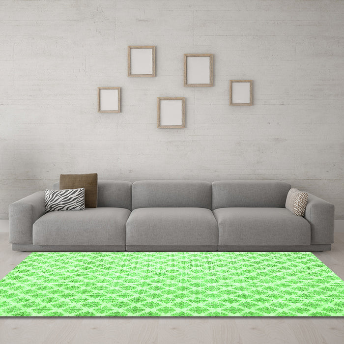 Trellis Green Modern Area Rugs in a Living Room,, wshtr3860grn