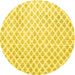 Round Trellis Yellow Modern Rug, tr3860yw