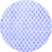 Round Trellis Blue Modern Rug, wshtr3860blu