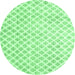 Round Trellis Emerald Green Modern Rug, tr3860emgrn