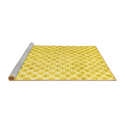 Sideview of Trellis Yellow Modern Rug, wshtr3860yw