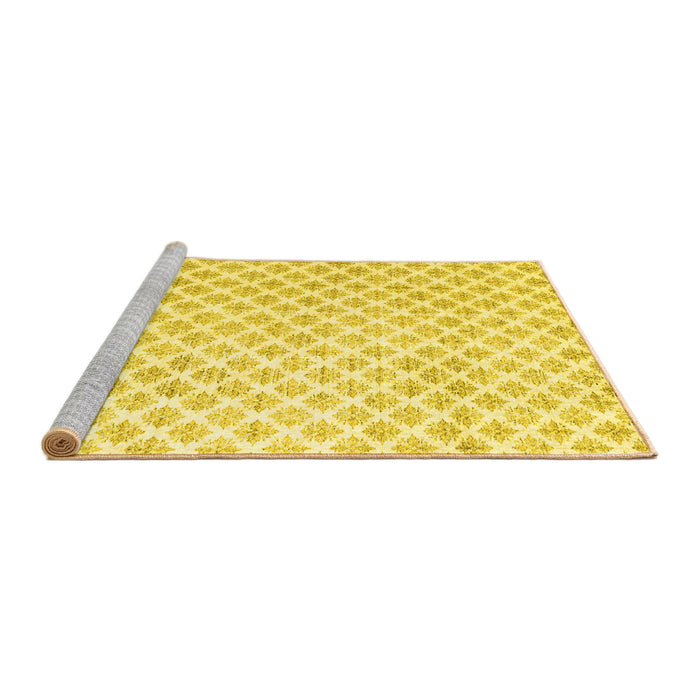 Sideview of Trellis Yellow Modern Rug, wshtr3860yw