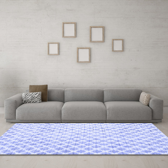 Trellis Blue Modern Rug in a Living Room, wshtr3860blu