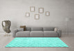 Trellis Turquoise Modern Area Rugs in a Living Room,, wshtr3860turq