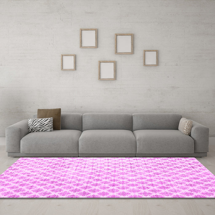 Trellis Pink Modern Rug in a Living Room, wshtr3860pnk