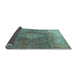 Sideview of Medallion Light Blue Traditional Rug, tr3861lblu