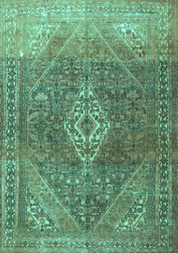 Medallion Turquoise Traditional Rug, tr3861turq