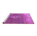 Sideview of Machine Washable Medallion Purple Traditional Area Rugs, wshtr3861pur