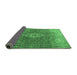 Sideview of Medallion Emerald Green Traditional Rug, tr3861emgrn