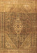 Machine Washable Medallion Brown Traditional Rug, wshtr3861brn