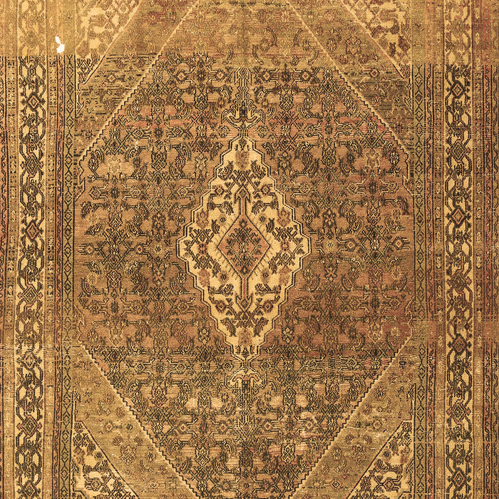 Machine Washable Medallion Brown Traditional Rug, wshtr3861brn