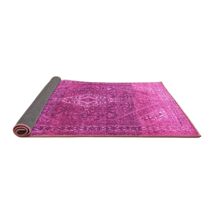 Sideview of Medallion Pink Traditional Rug, tr3861pnk