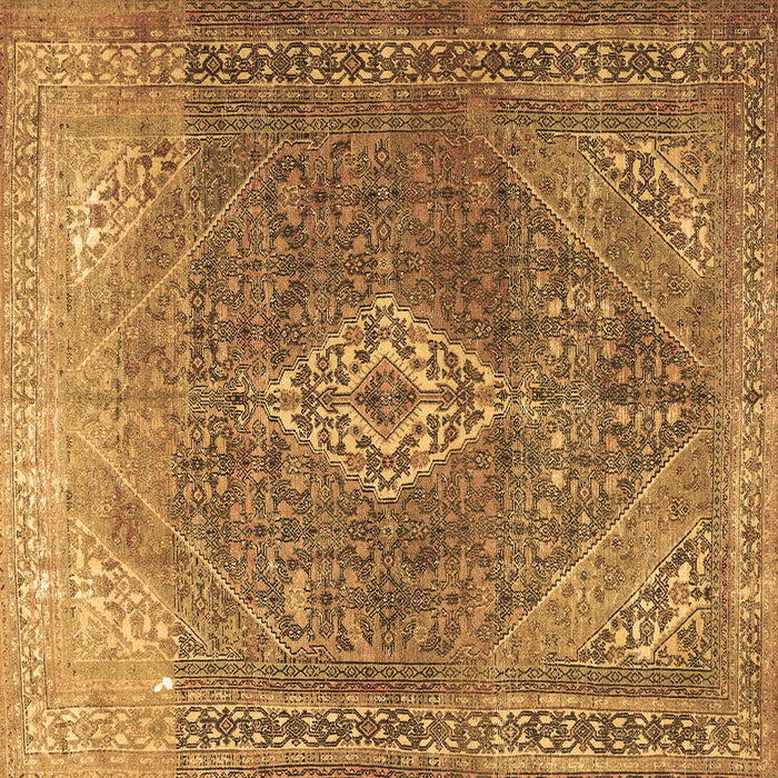 Square Medallion Brown Traditional Rug, tr3861brn