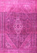 Machine Washable Medallion Pink Traditional Rug, wshtr3861pnk