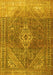 Medallion Yellow Traditional Rug, tr3861yw