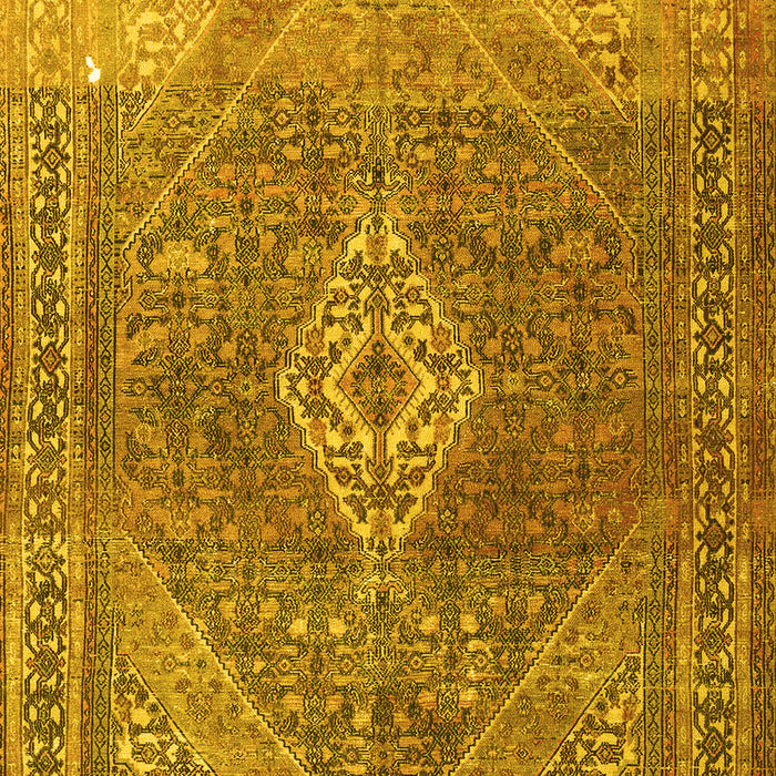 Medallion Yellow Traditional Rug, tr3861yw